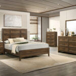 LORRAINE PANEL BED BROWN