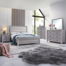 ADELAIDE PANEL BED UPH DRIFT WOOD